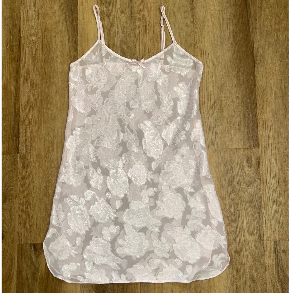 Vintage Powder Pink Floral Burnout Slip Dress M‎ sexy fairy whimsical